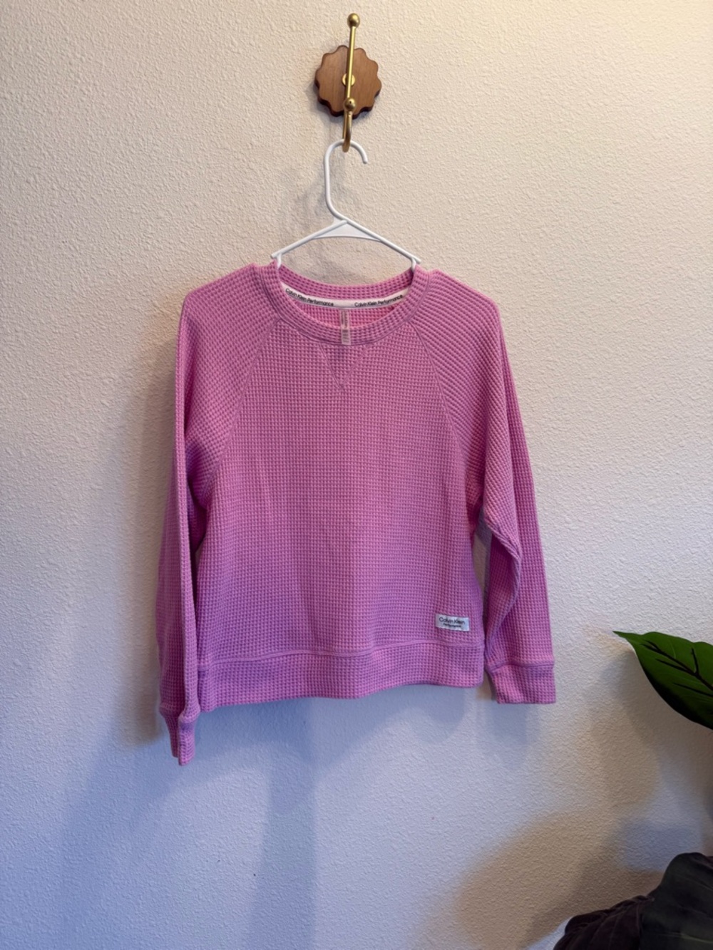 Calvin Klein Performance Waffle Knit Pullover Sweatshirt – Pink 💕